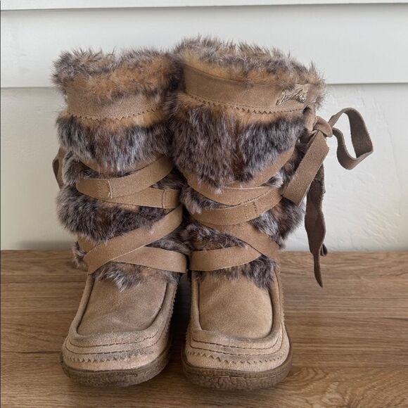 Sam Edelman Meiko Suede Leather and faux-fur Lined Boots Pull-On Moccasin Size 8 - Picture 2 of 14